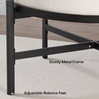 4.5" Round Chenille Storage Ottoman, 3-in-1 Coffee Table & Footrest with Metal Legs, 300 LBS