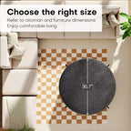 4.5" Round Chenille Storage Ottoman, 3-in-1 Coffee Table & Footrest with Metal Legs, 300 LBS