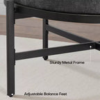 4.5" Round Chenille Storage Ottoman, 3-in-1 Coffee Table & Footrest with Metal Legs, 300 LBS