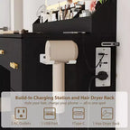 45.9" Vanity Desk with Large Mirror, Lights, 3 Lighting Modes, Power Outlet & 8 Drawers, White