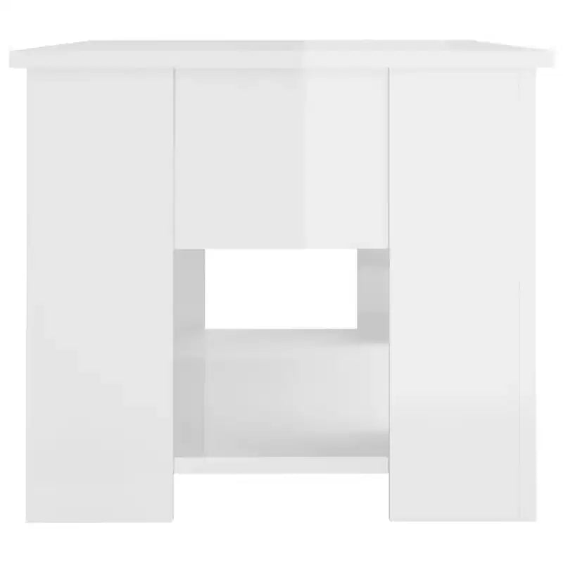 High Gloss White Lift-Top Coffee Table with Concealed Storage, Convertible Engineered Wood