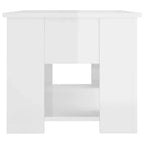 High Gloss White Lift-Top Coffee Table with Concealed Storage, Convertible Engineered Wood