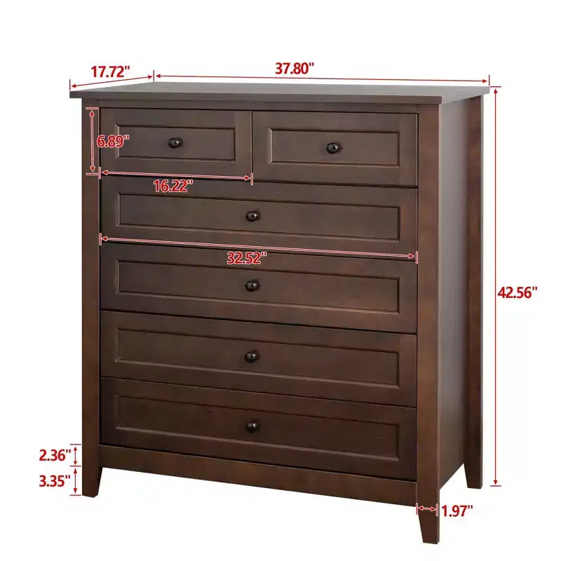 Solid Wood Buffet Cabinet with Retro Round Handles, 160 LBS Capacity Console Table for Dining & Living Room