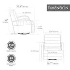 Mid-Century Upholstered Swivel Lounge Chair with Solid Wood Armrests, Accent Chair for Living Room