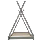 Twin Size Montessori House Bed Frame, Tent Design Floor Platform Bed for Boys & Girls, Pine & MDF