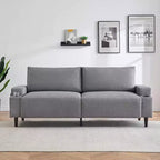 81" 3-Seater Comfort Loveseat Sofa with Cup Holders, Storage Pockets & Deep Cushions, Living Room
