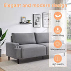 81" 3-Seater Comfort Loveseat Sofa with Cup Holders, Storage Pockets & Deep Cushions, Living Room