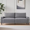 81" 3-Seater Comfort Loveseat Sofa with Cup Holders, Storage Pockets & Deep Cushions, Living Room