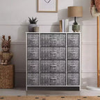 12-Drawer Dresser Chest Organizer with Steel Frame & Wood Top, Large Storage for Bedroom & Nursery