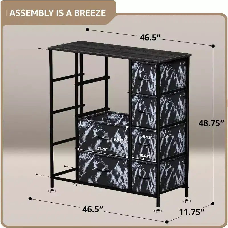 12-Drawer Dresser Chest Organizer with Steel Frame & Wood Top, Large Storage for Bedroom & Nursery