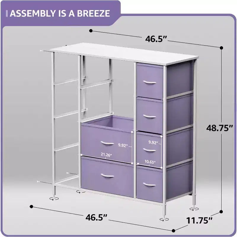 12-Drawer Dresser Chest Organizer with Steel Frame & Wood Top, Large Storage for Bedroom & Nursery