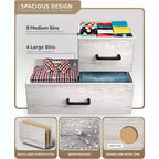 12-Drawer Dresser Chest Organizer with Steel Frame & Wood Top, Large Storage for Bedroom & Nursery