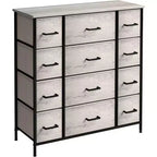 12-Drawer Dresser Chest Organizer with Steel Frame & Wood Top, Large Storage for Bedroom & Nursery