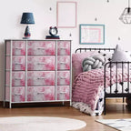 12-Drawer Dresser Chest Organizer with Steel Frame & Wood Top, Large Storage for Bedroom & Nursery