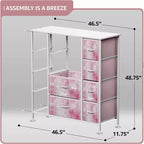 12-Drawer Dresser Chest Organizer with Steel Frame & Wood Top, Large Storage for Bedroom & Nursery
