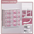 12-Drawer Dresser Chest Organizer with Steel Frame & Wood Top, Large Storage for Bedroom & Nursery