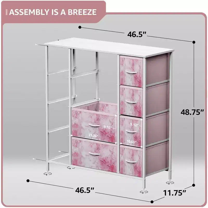 12-Drawer Dresser Chest Organizer with Steel Frame & Wood Top, Large Storage for Bedroom & Nursery