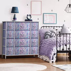 12-Drawer Dresser Chest Organizer with Steel Frame & Wood Top, Large Storage for Bedroom & Nursery
