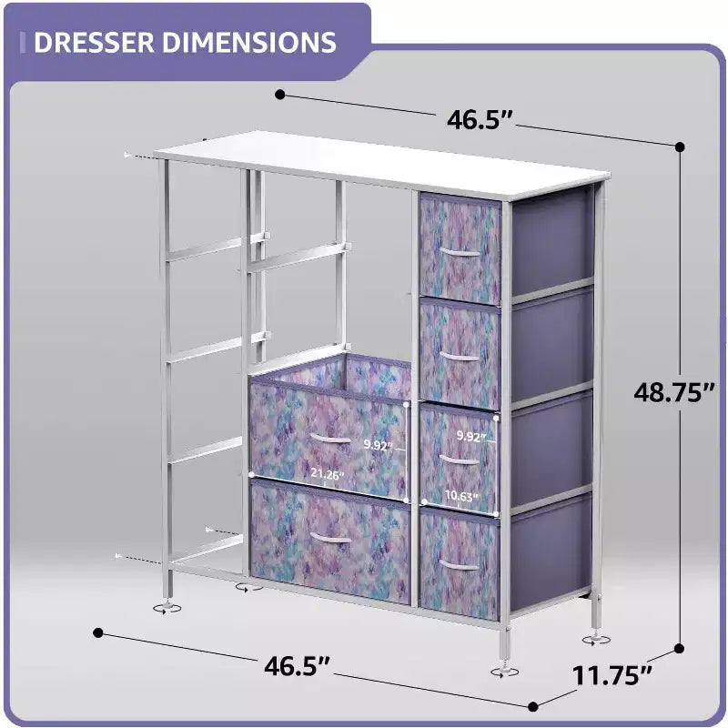 12-Drawer Dresser Chest Organizer with Steel Frame & Wood Top, Large Storage for Bedroom & Nursery
