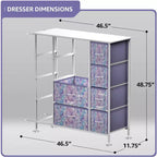 12-Drawer Dresser Chest Organizer with Steel Frame & Wood Top, Large Storage for Bedroom & Nursery