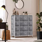 12-Drawer Dresser Chest Organizer with Steel Frame & Wood Top, Large Storage for Bedroom & Nursery