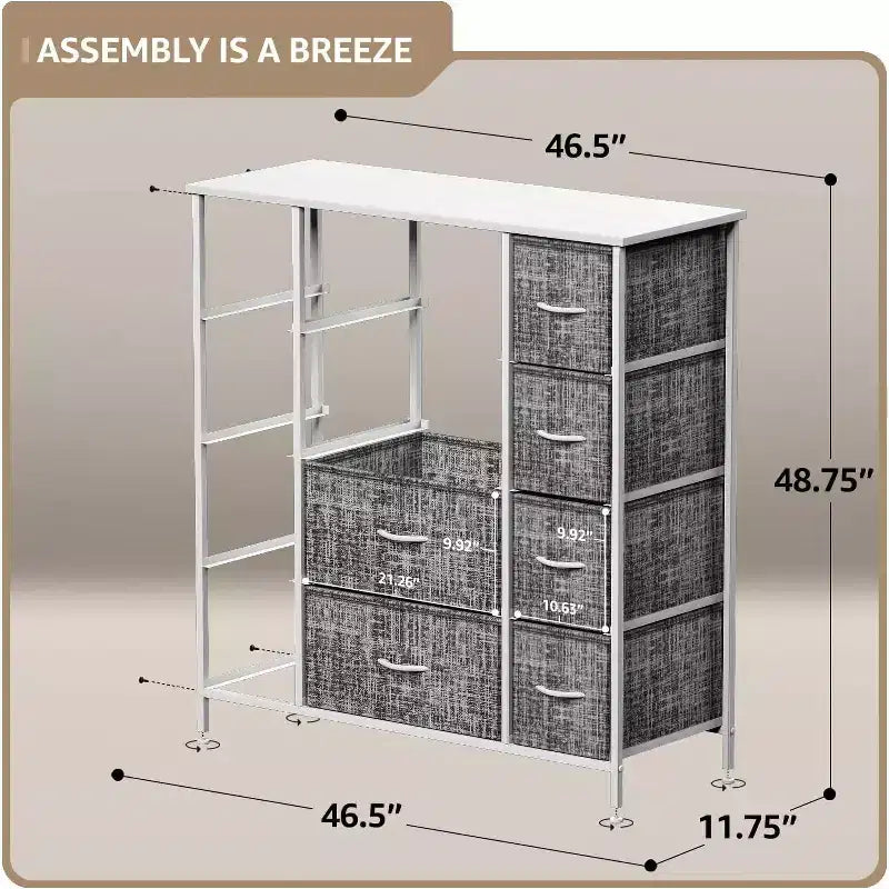 12-Drawer Dresser Chest Organizer with Steel Frame & Wood Top, Large Storage for Bedroom & Nursery