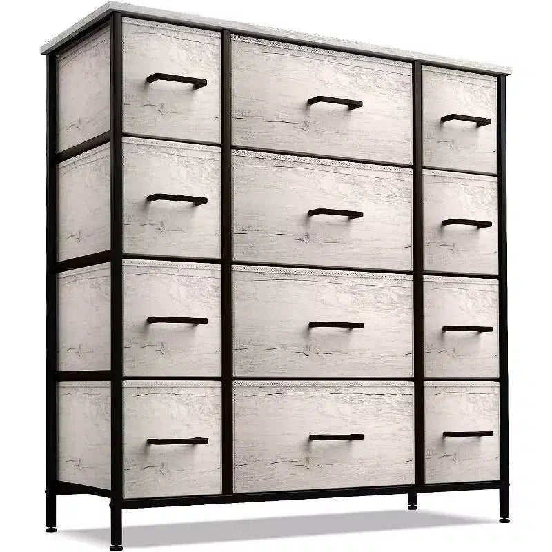 12-Drawer Dresser Chest Organizer with Steel Frame & Wood Top, Large Storage for Bedroom & Nursery