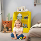 Kids 3-Tier Wood Toy Storage Bookshelf Cubby, 24"L, for Children's Room, Playroom & Hallway