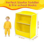 Kids 3-Tier Wood Toy Storage Bookshelf Cubby, 24"L, for Children's Room, Playroom & Hallway