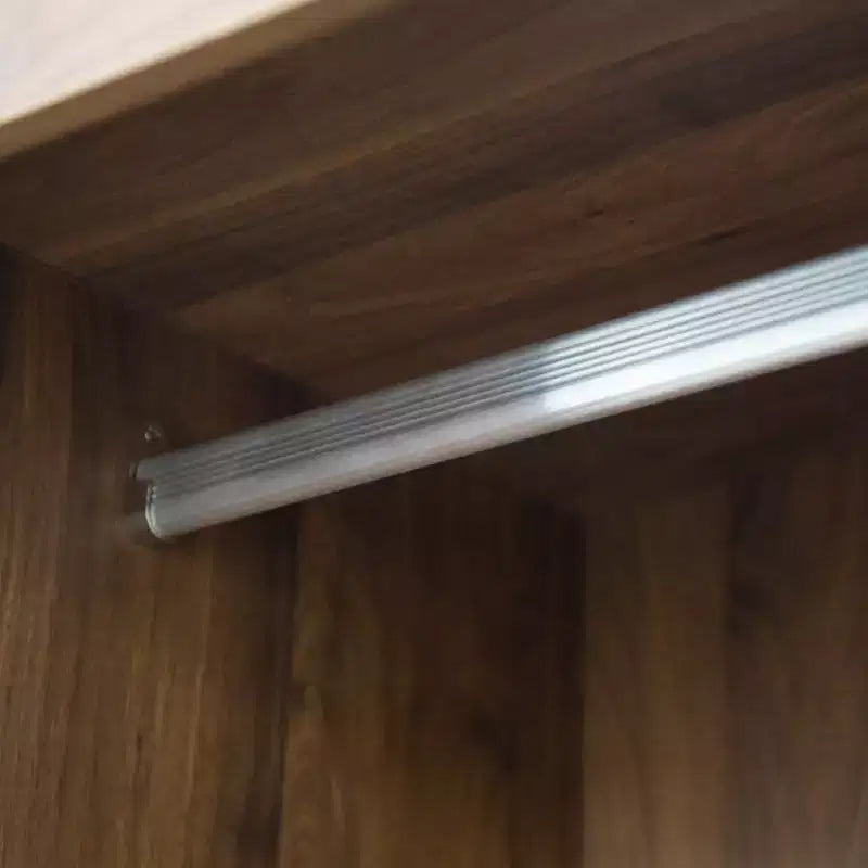 Tall Bedroom Armoire Wardrobe with Hanging Rod, Sliding Barn Door, 4 Drawers & Open Shelves