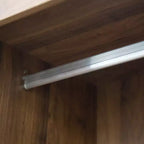 Tall Bedroom Armoire Wardrobe with Hanging Rod, Sliding Barn Door, 4 Drawers & Open Shelves