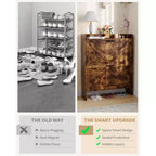 Shoe Storage Cabinet with 2 Flip Drawers & Metal Handle, Slim Hidden Organizer for Hallway & Living Room
