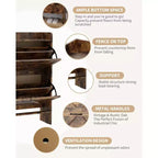 Shoe Storage Cabinet with 2 Flip Drawers & Metal Handle, Slim Hidden Organizer for Hallway & Living Room