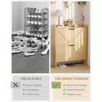 Shoe Storage Cabinet with 2 Flip Drawers & Metal Handle, Slim Hidden Organizer for Hallway & Living Room