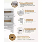 Shoe Storage Cabinet with 2 Flip Drawers & Metal Handle, Slim Hidden Organizer for Hallway & Living Room