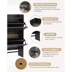 Shoe Storage Cabinet with 2 Flip Drawers & Metal Handle, Slim Hidden Organizer for Hallway & Living Room