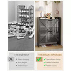 Shoe Storage Cabinet with 2 Flip Drawers & Metal Handle, Slim Hidden Organizer for Hallway & Living Room