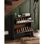 Shoe Storage Cabinet with 2 Flip Drawers & Metal Handle, Slim Hidden Organizer for Hallway & Living Room