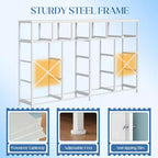 18-Drawer Fabric Dresser Chest Organizer with Steel Frame, Clothes Storage for Bedroom & Hallway