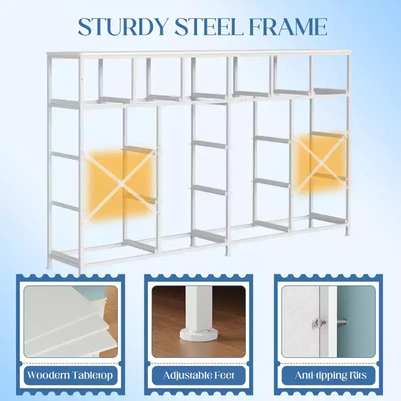 18-Drawer Fabric Dresser Chest Organizer with Steel Frame, Clothes Storage for Bedroom & Hallway