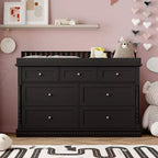 Convertible Baby Changing Table Dresser with Spacious Drawers, Nursery Furniture, White