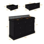 Convertible Baby Changing Table Dresser with Spacious Drawers, Nursery Furniture, White