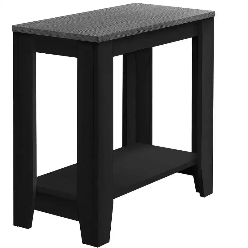 Modern Side Table with Loop Legs, End Table with Bottom Storage Shelf & Thick Tabletop, Black