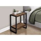 Modern Side Table with Loop Legs, End Table with Bottom Storage Shelf & Thick Tabletop, Black