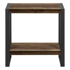 Modern Side Table with Loop Legs, End Table with Bottom Storage Shelf & Thick Tabletop, Black