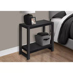 Modern Side Table with Loop Legs, End Table with Bottom Storage Shelf & Thick Tabletop, Black
