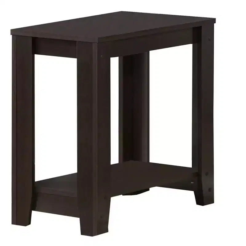 Modern Side Table with Loop Legs, End Table with Bottom Storage Shelf & Thick Tabletop, Black