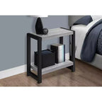 Modern Side Table with Loop Legs, End Table with Bottom Storage Shelf & Thick Tabletop, Black