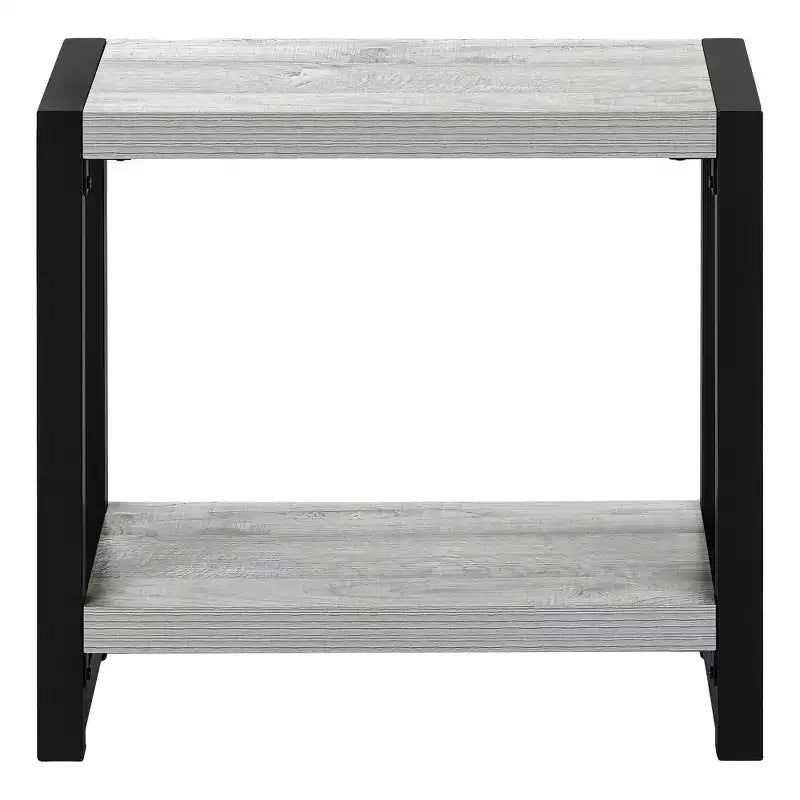 Modern Side Table with Loop Legs, End Table with Bottom Storage Shelf & Thick Tabletop, Black