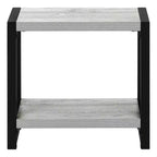 Modern Side Table with Loop Legs, End Table with Bottom Storage Shelf & Thick Tabletop, Black